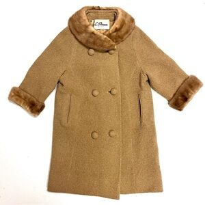 L. Strauss Classic 1960s Wool-blend Coat w/ Mink Collar & Cuffs